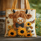 Bolso Acolchado - Vaca de las Tierras Altas con Girasoles