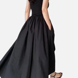 Vestit Maxi Sense Mangues de Barreges de Cotó Formal