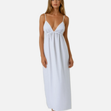 Vestit Maxi de Cóctel de Cotó d'Esquena Descoberta Costera