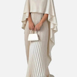 Vestit Maxi d'Convidada de Boda amb mànigues de ratpenat plisades