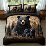 3-Piece Quilted Bed Set - Forest Animals