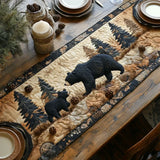 Quilted Table Runner - Black Bear Family