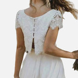 Vestit de Renda Bohemi – Disseny Alt-Baix per a Celebracions a l'Aire Lliure