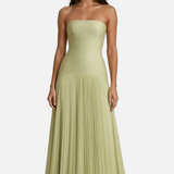 Vestit Maxi d'Convidada de Boda amb Plecs Sense Tirants