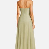 Vestit Maxi d'Convidada de Boda amb Plecs Sense Tirants