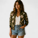 Andreia - Jaqueta bomber elegant amb estampat floral