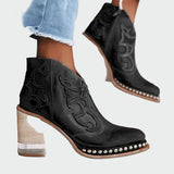 Botas de cuir brodades