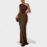 Vestit maxi elegant d'un sol espatlla