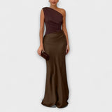Vestit maxi elegant d'un sol espatlla