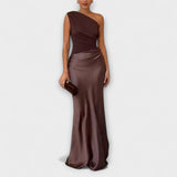 Vestit maxi elegant d'un sol espatlla