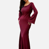 Vestit Maxi Elegant de Manga Llarga per a Convidades de Boda
