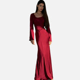 Vestit Maxi Elegant de Manga Llarga per a Convidades de Boda