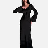 Vestit Maxi Elegant de Manga Llarga per a Convidades de Boda