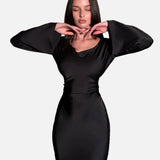 Vestit Maxi Elegant de Manga Llarga per a Convidades de Boda