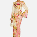 Vestit de Nit amb Mangues de Campana Floral