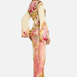 Vestit de Nit amb Mangues de Campana Floral