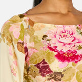Vestit de Nit amb Mangues de Campana Floral