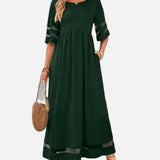 Vestit Negre Transparent – Disseny Flattering de Coll O per a un Estil d'Estiu Sense Esforç
