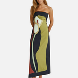 Vestit Maxi de Festa d'Estiu Estampat Sense Tirants Calla