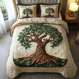 3-Piece Quilted Bed Set - Tree of Life