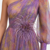 Vestit de Nit Maxi de Manga Asimètrica