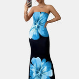 Vestit Maxi Floral Sense Tirants – Vestit de Nit Elegant per a Dones