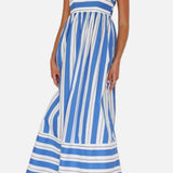 Vestit Maxi de Platja d'Estiu amb Tirants a Ratlles