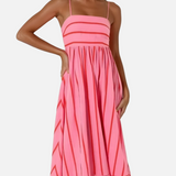 Vestit Maxi de Platja d'Estiu amb Tirants a Ratlles