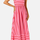 Vestit Maxi de Platja d'Estiu amb Tirants a Ratlles