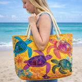 Handmade Beach Bag | Coral Turtle Dreams