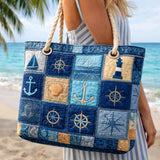 Handmade Beach Bag | Nautical Blue