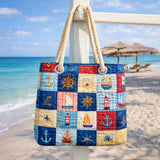 Handmade Beach Bag | Marine Patchwork