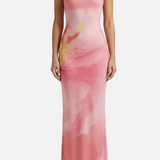 Vestit Maxi Estampat Sense Tirants – Vestit Elegant d'Estiu per a Dones