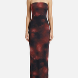 Vestit Maxi Estampat Sense Tirants – Vestit Elegant d'Estiu per a Dones