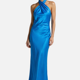 Vestit Maxi de Coll Halter de Satén amb Silueta Elegant