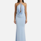 Vestit Maxi de Coll Halter – Vestit de Nit Elegant i Drapejat per a Dones