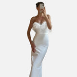 Vestit maxi de convidada de boda de nit Blanc