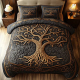 3-Piece Quilted Bed Set - Tree of Life