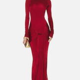 Vestit Maxi Formal de Coll Alt Vermell