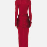 Vestit Maxi Formal de Coll Alt Vermell