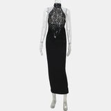 Vestit Maxi Halter de Renda – Vestit de Nit Elegant i Esculpit per a Dones