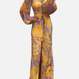 Vestit Maxi de Nit Luxós - Groc i porpra