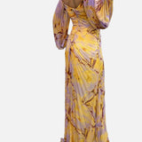 Vestit Maxi de Nit Luxós - Groc i porpra
