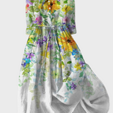 Vestit amb estampat floral i efecte aquarel·la