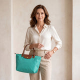 Bolsa Tote Grande Plegable, Turquesa