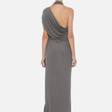 Vestit Maxi Drapat d'Un Shoulder amb Silueta Esculpida