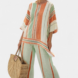 Dalila | Elegant vestit de bambú i lli amb ratlles