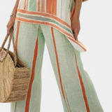 Dalila | Elegant vestit de bambú i lli amb ratlles