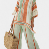 Dalila | Elegant vestit de bambú i lli amb ratlles
