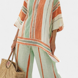 Dalila | Elegant vestit de bambú i lli amb ratlles
